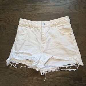 ROLLA'S Duster White Jean Shorts with Frayed Hem